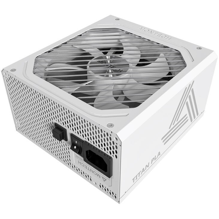 Alimentatore Montech Titan PLA 80PLUS Platinum Cybenetics Modulare PCIe 5.1 1000W Bianco - Immagine 1