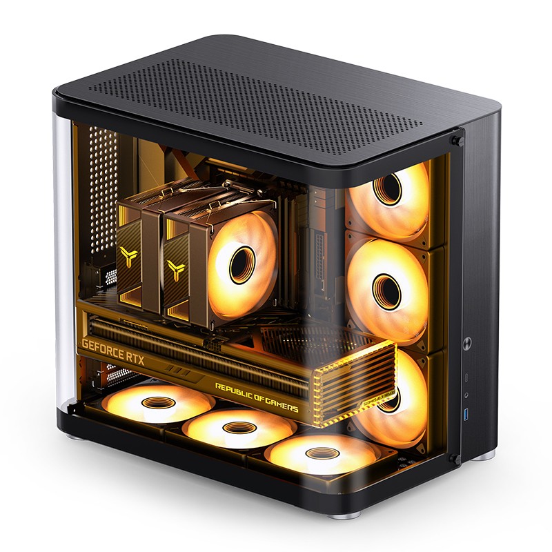 Case Jonsbo TK-2 2.0 Midi-Tower Vetro Temperato Nero - Immagine 1