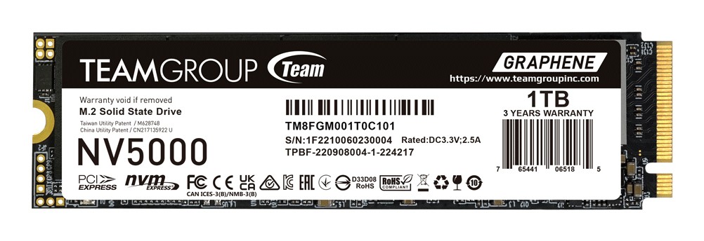SSD M.2 NVMe TeamGroup NV5000 PCIe 4.0 1TB - Immagine 1