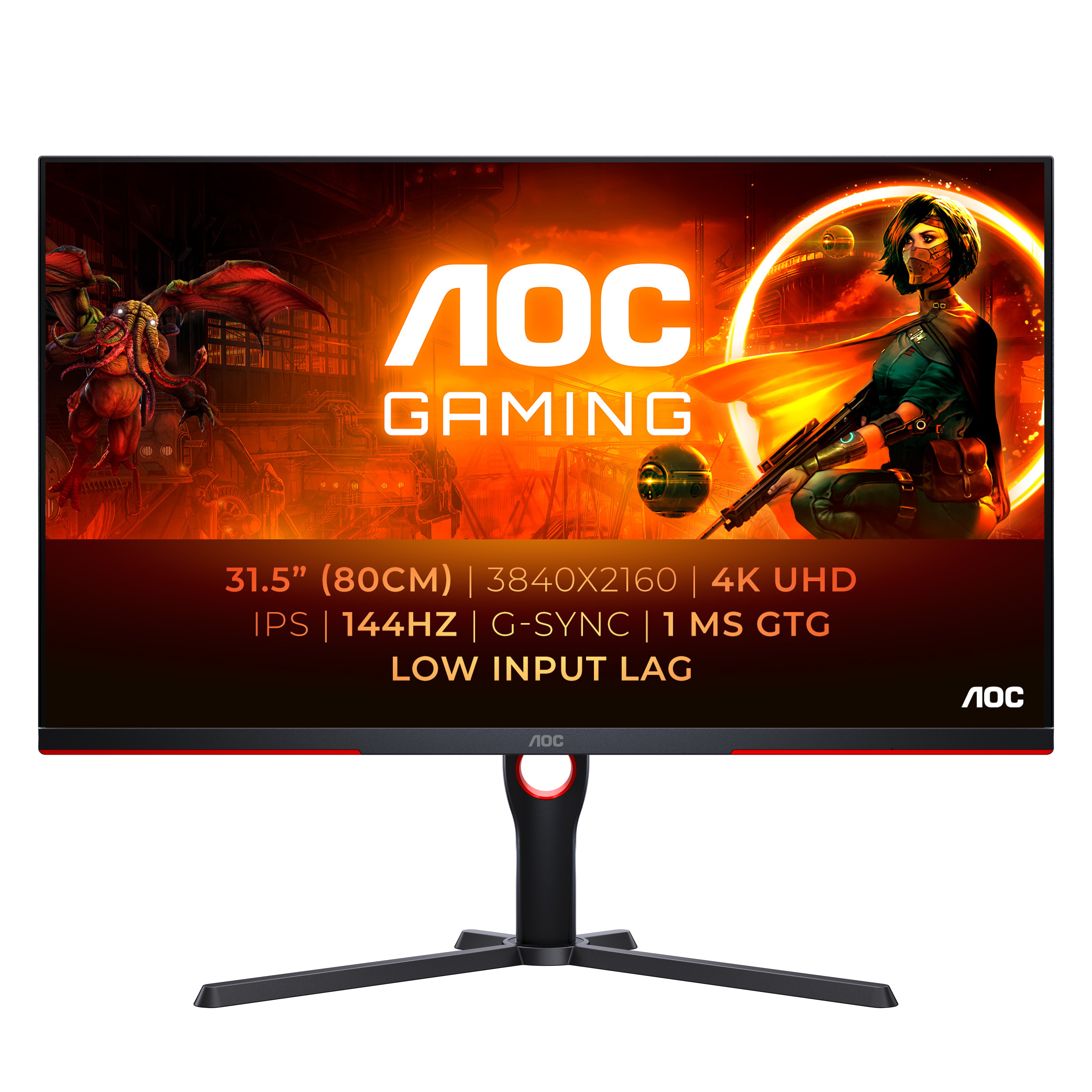 Monitor AOC AGON U32G3X/BK 32'' UltraHD/4K IPS Nero/Rosso - Immagine 1