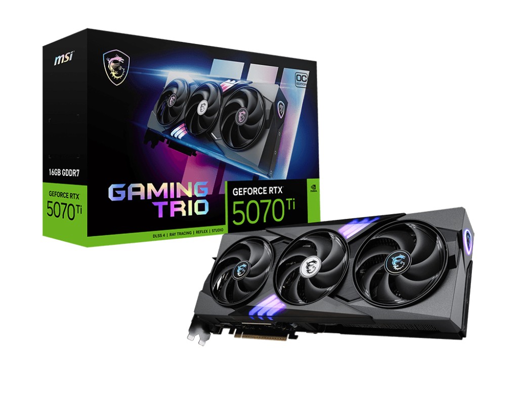 Scheda Video MSI NvidiaGeForce RTX 5070 Ti 16G Gaming TRIO OC 16GB GDDR7 Nero - Immagine 1