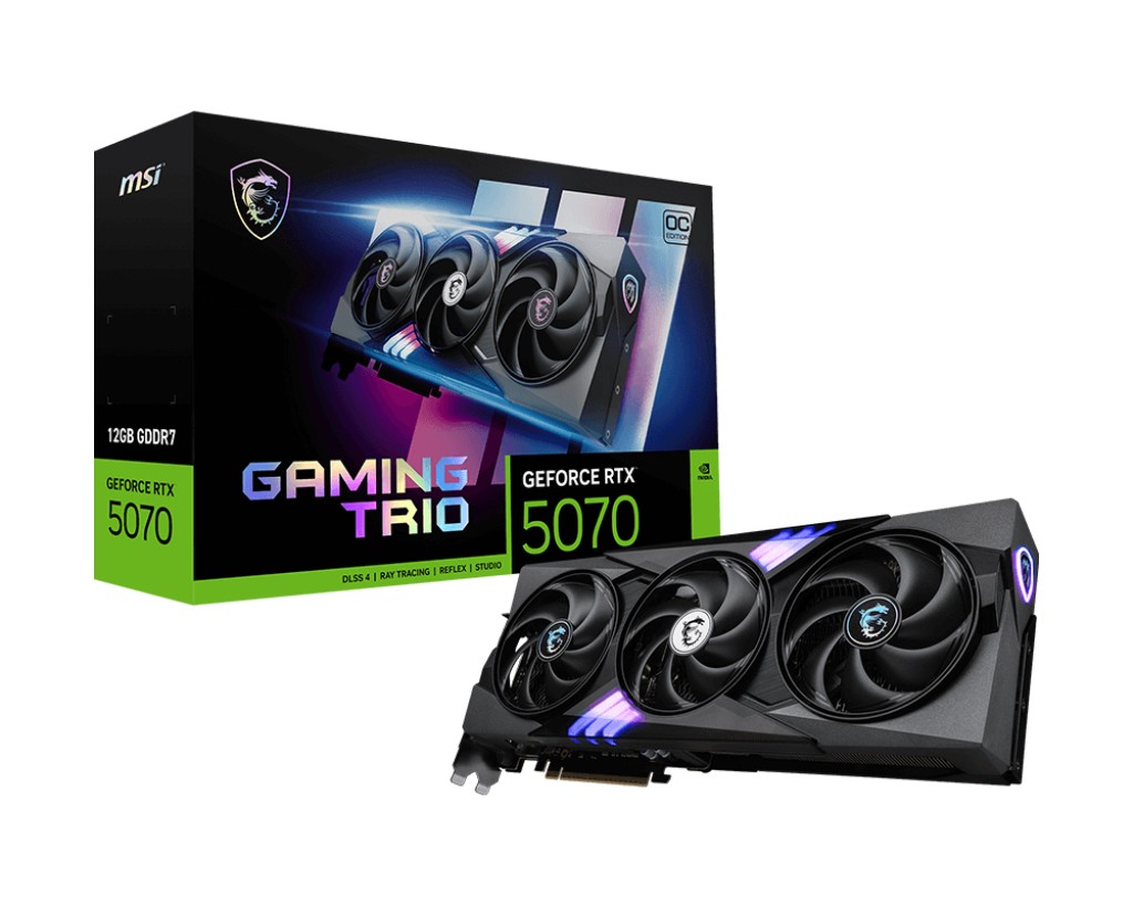 Scheda Video MSI Nvidia GeForce RTX 5070 Trio OC Plus 12GB GDDR7 Nero - Immagine 1