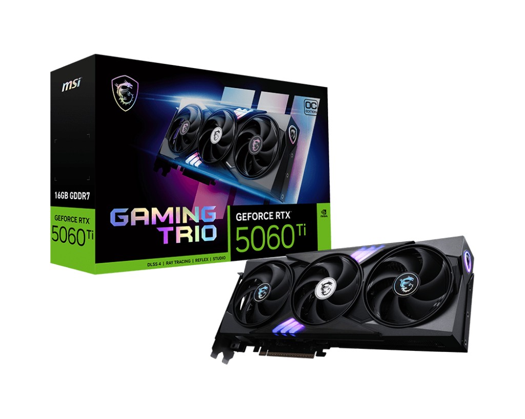 Scheda Video MSI Nvidia GeForce RTX 5060 Ti 16G GAMING TRIO OC 16GB GDDR7 Nero - Immagine 1