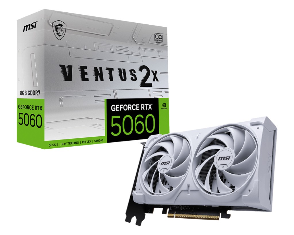Scheda video MSI GeForce RTX 5060 8GB Ventus 2X OC WHITE - Immagine 1