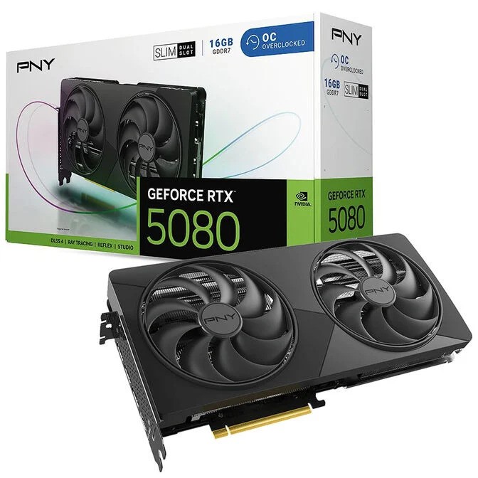Scheda Video PNY NvidiaGeForce RTX 5080 Slim OC 16GB GDDR7 Nero - Immagine 1