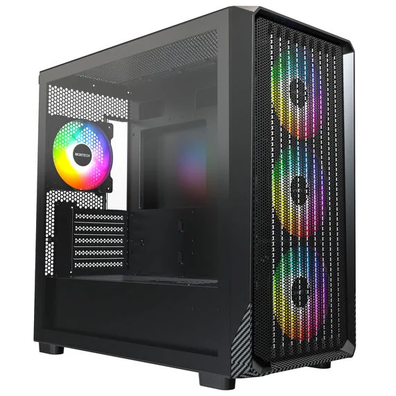 Case Montech X5M Midi-Tower Micro-ATX ARGB Vetro Temperato Nero - Immagine 1