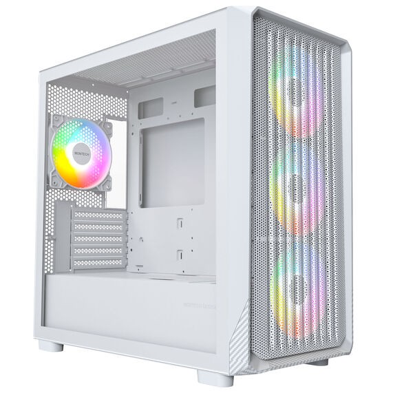 Case Montech X5M Midi-Tower Micro-ATX ARGB Vetro Temperato Bianco - Immagine 1