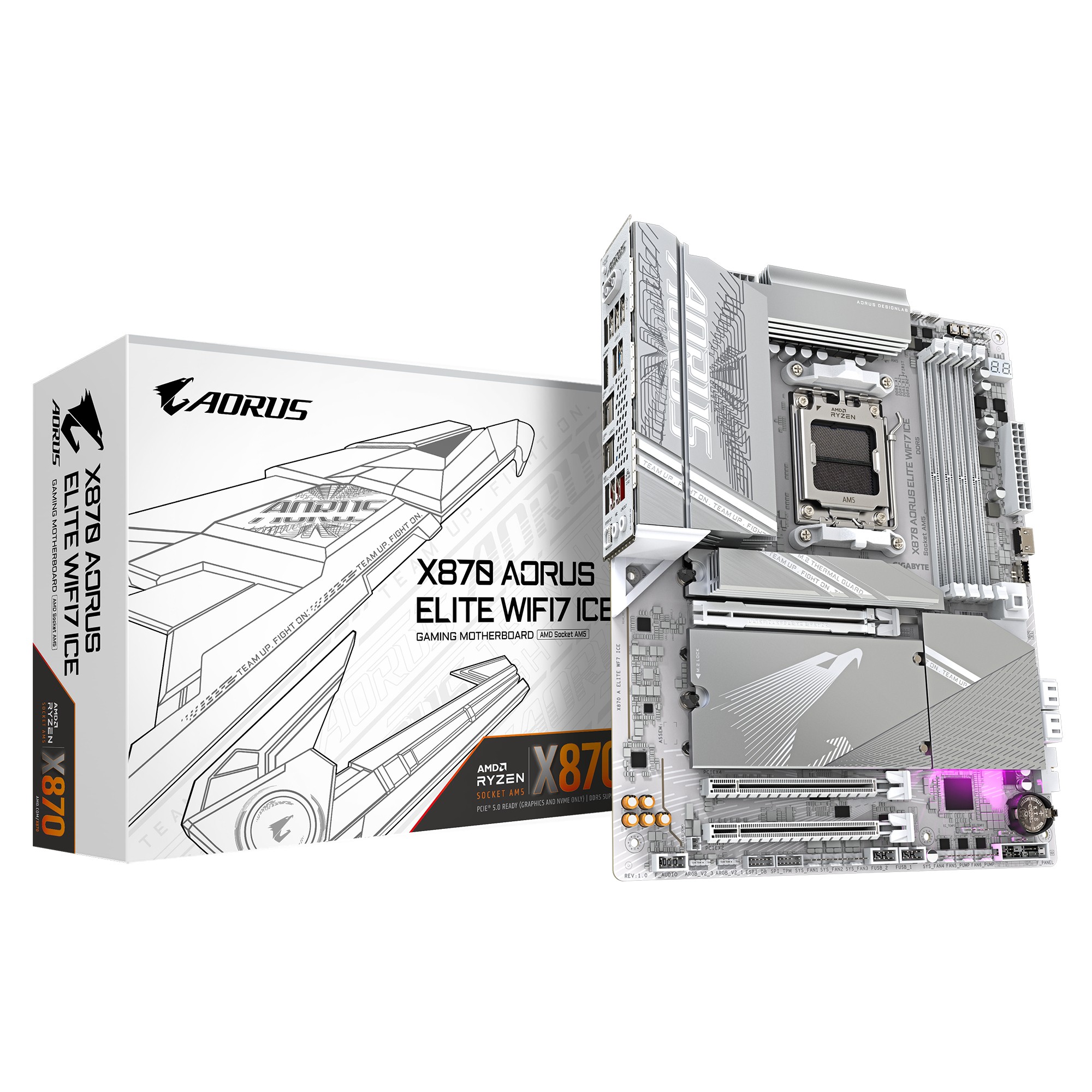 Scheda Madre GIGABYTE X870 AORUS ELITE WIFI7 ICE - Immagine 1