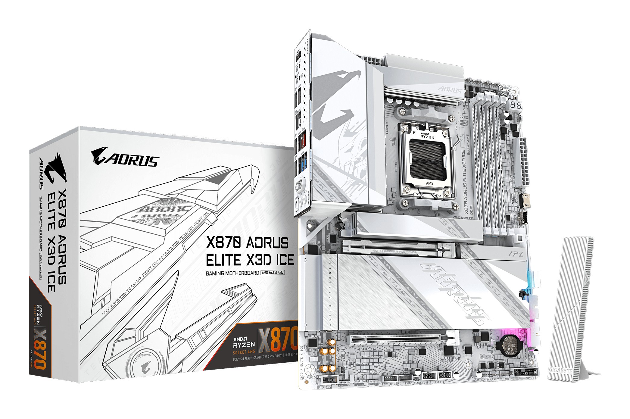 Scheda Madre GIGABYTE X870 AORUS ELITE X3D ICE AM5 ATX Bianco - Immagine 1