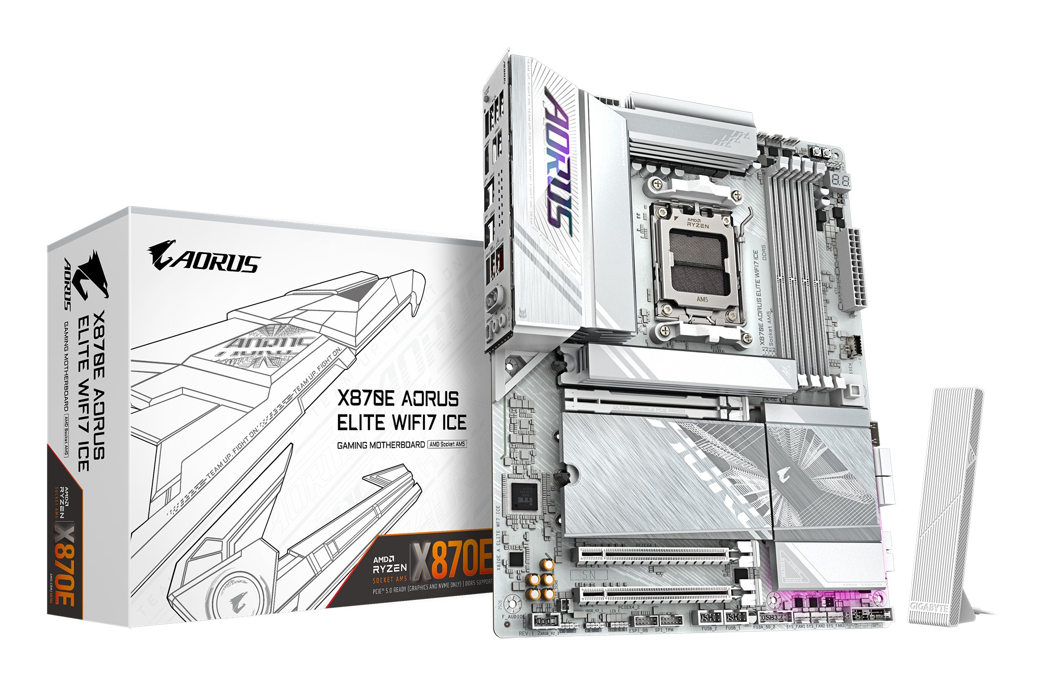 Scheda Madre Gigabyte GA-X870E A ELITE WIFI7 ICE ATX DDR5 Socket AM5 - Immagine 1
