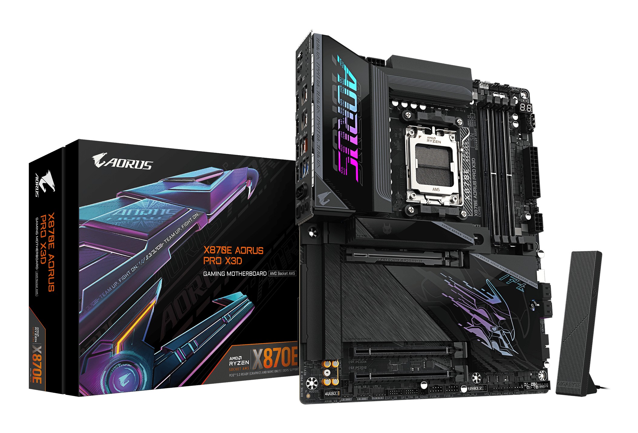Scheda Madre GIGABYTE X870E AORUS PRO X3D AM5 ATX Nero - Immagine 1