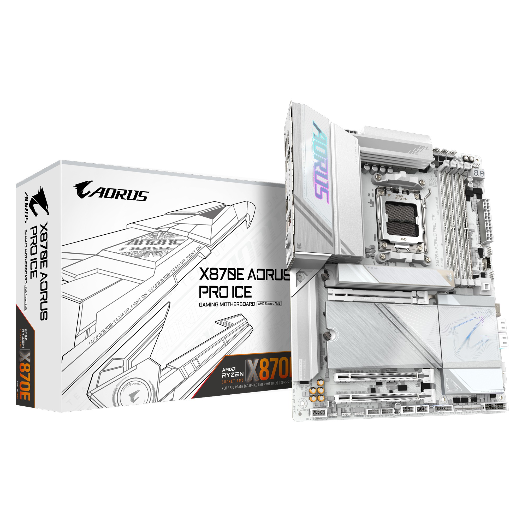 Scheda Madre GIGABYTE X870E AORUS PRO ICE AM5 ATX - Immagine 1