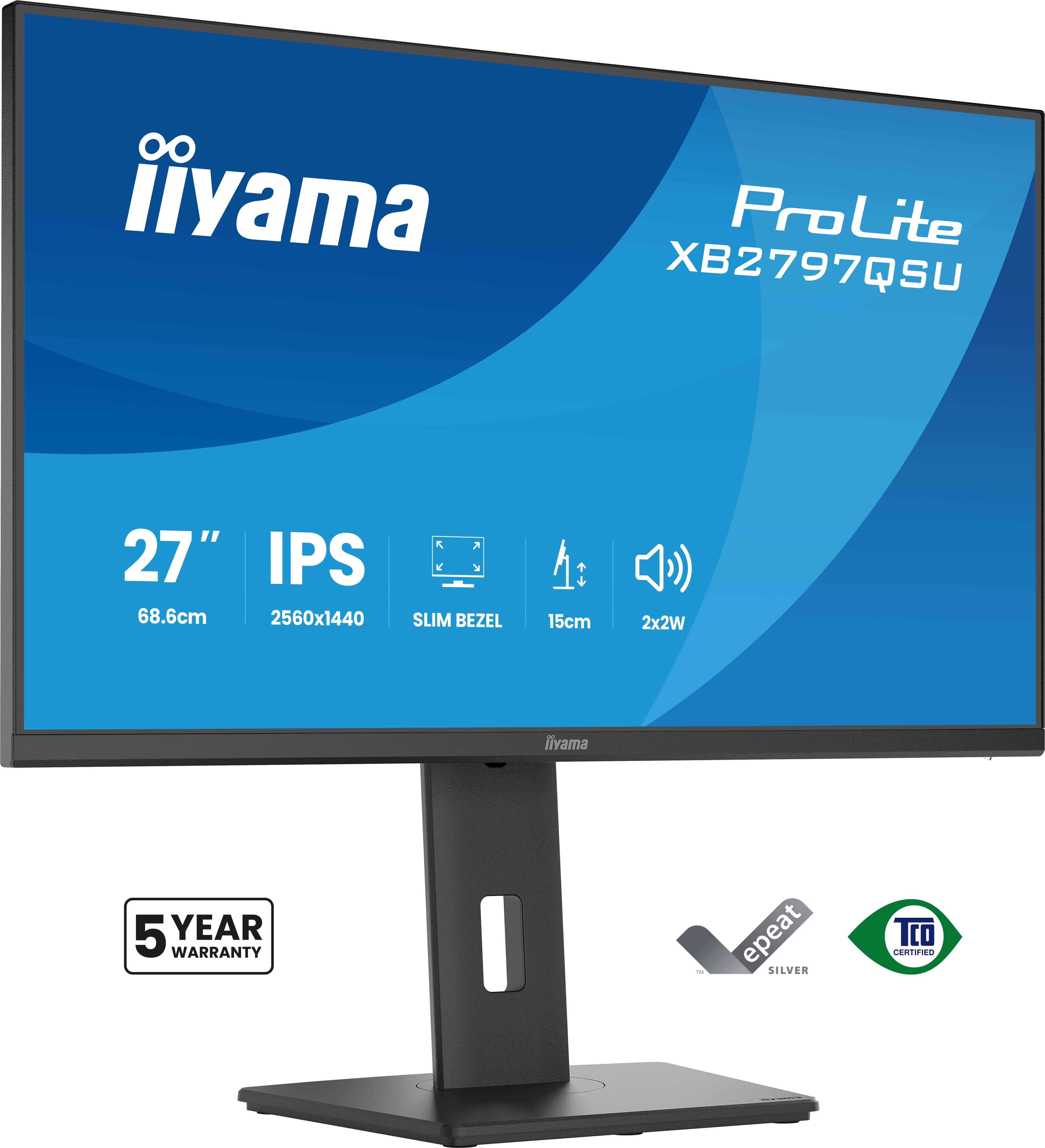 Monitor iiyama ProLite XB2797QSU-B1 27 2560 x 1440 Pixel Quad HD LED Nero - Immagine 1