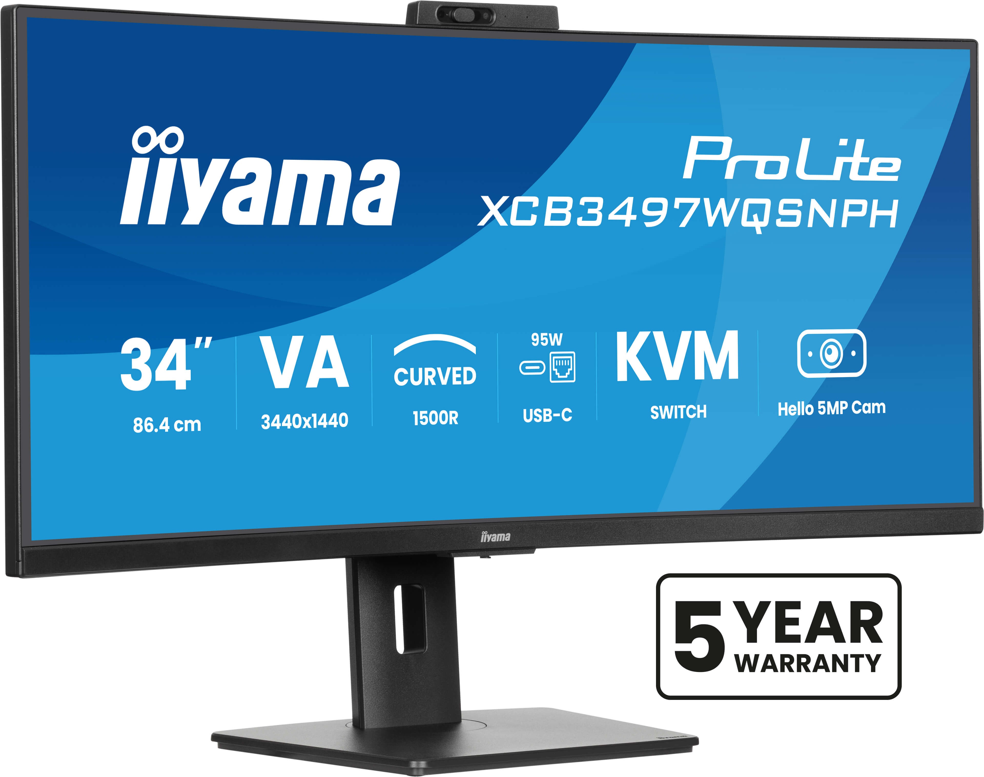 Monitor iiyama ProLite XCB3497WQSNPH-B1 34  3440 x 1440 Pixel UltraWide Quad HD LED Nero