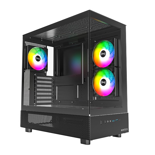 Case Montech XR Midi Tower Vetro Temperato Nero - Immagine 1