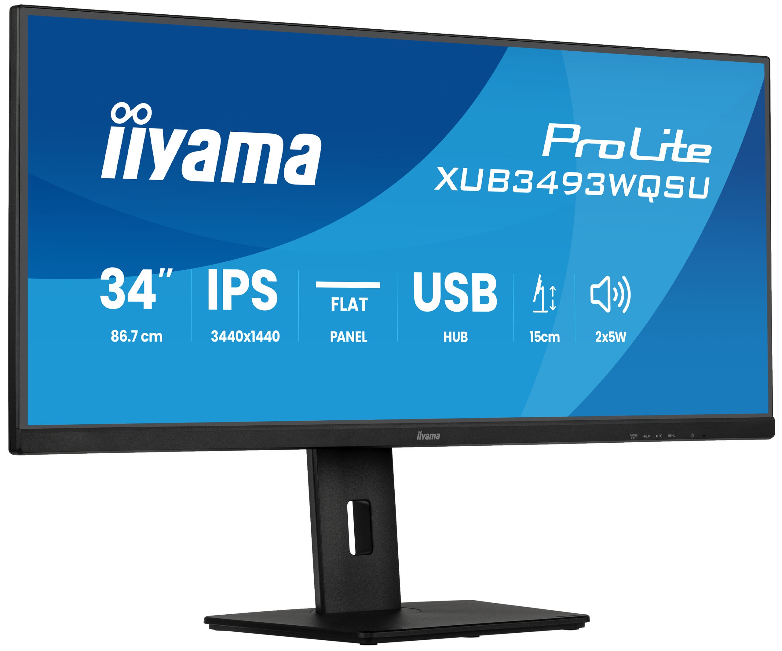 Monitor Iiyama ProLite XUB3493WQSU-B6 34 UltraWide QHD IPS 120Hz Nero - Immagine 1