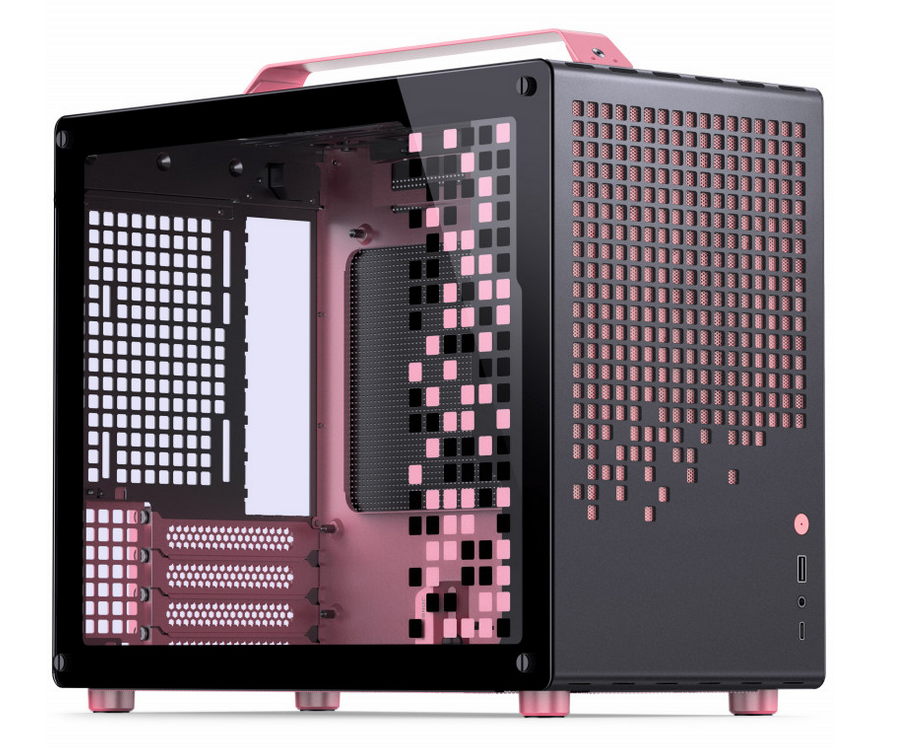 Case Jonsplus MATX Z20 Mini Tower Nero/Rosa - Immagine 1