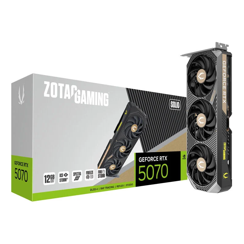 Scheda Video ZOTAC GAMING Nvidia GeForce RTX 5070 Solid 12GB GDDR7 Nero - Immagine 1