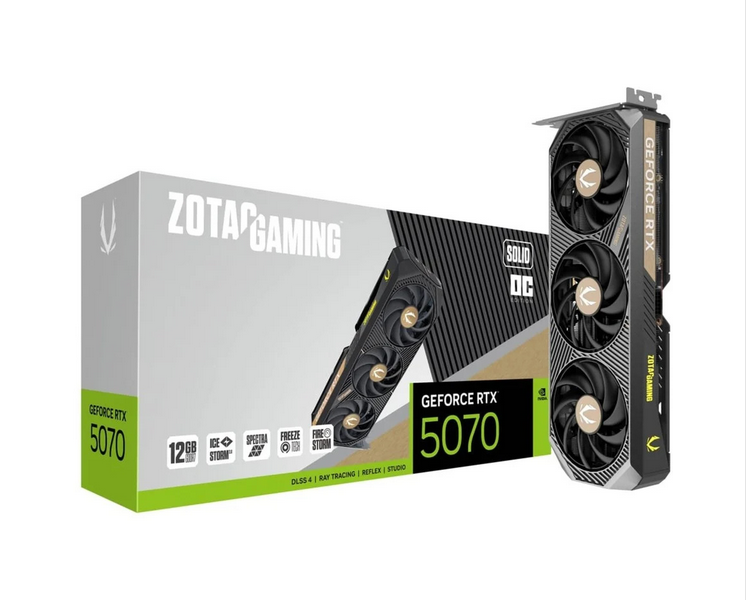 Scheda Video ZOTAC GAMING Nvidia GeForce RTX 5070 Solid OC 12GB GDDR7 Nero - Immagine 1