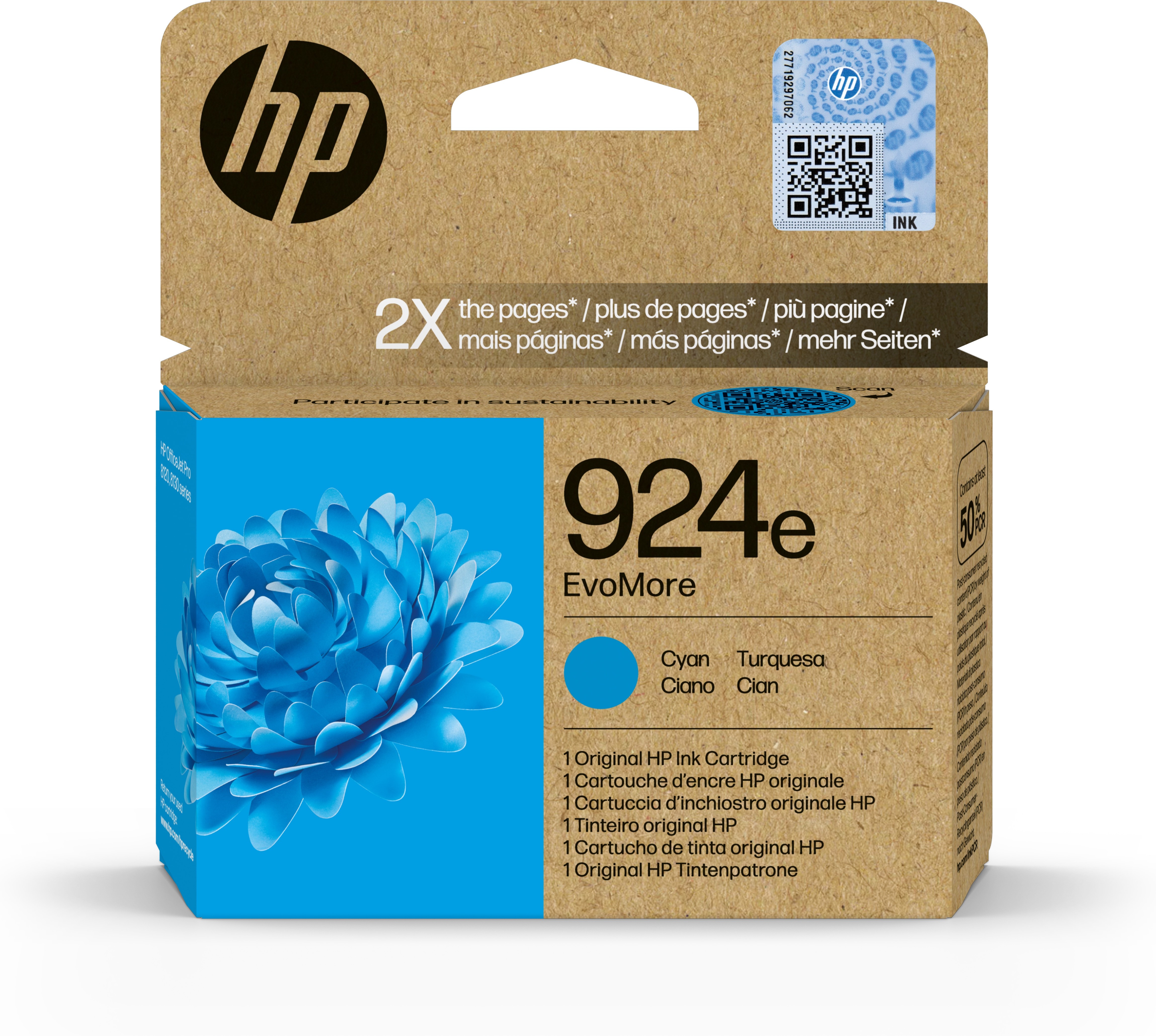 Cartuccia HP d'inchiostro ciano 4K0U7NE 924e 800 Pagine - Immagine 1
