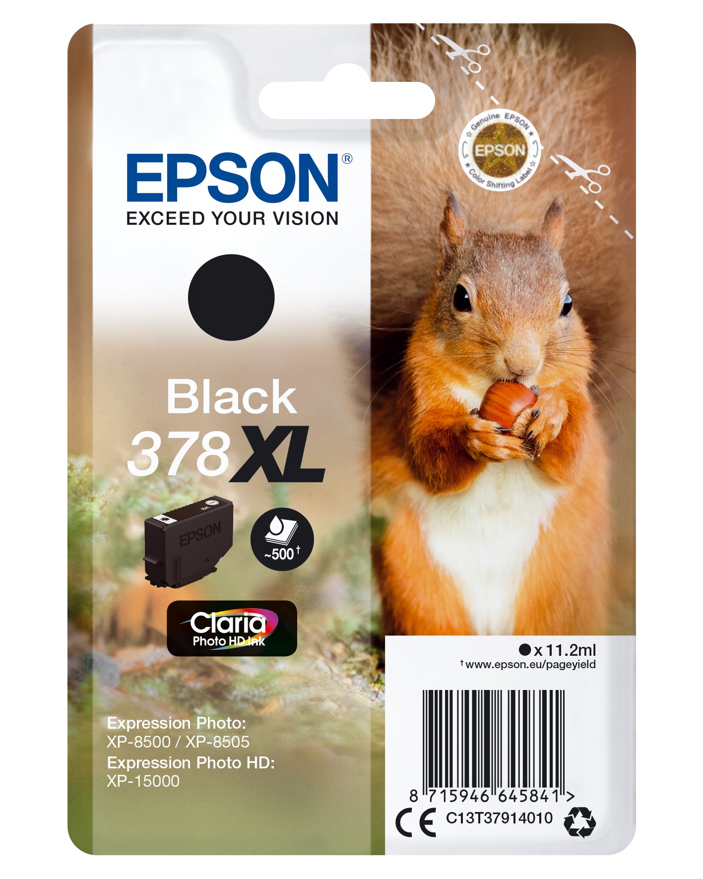 Cartuccia Epson d'inchiostro nero C13T37914010 378XL 500 pagine 11.2ml