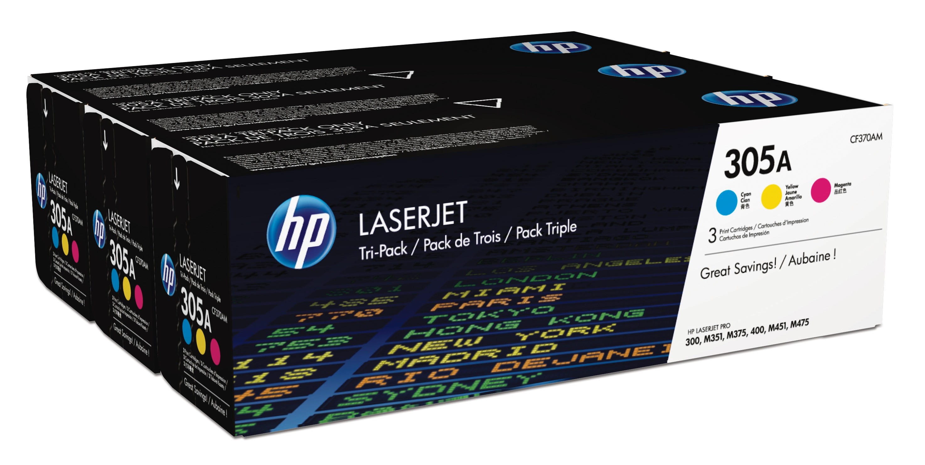 Toner HP 305A Ciano Magenta Giallo 3 pezzi - Immagine 1
