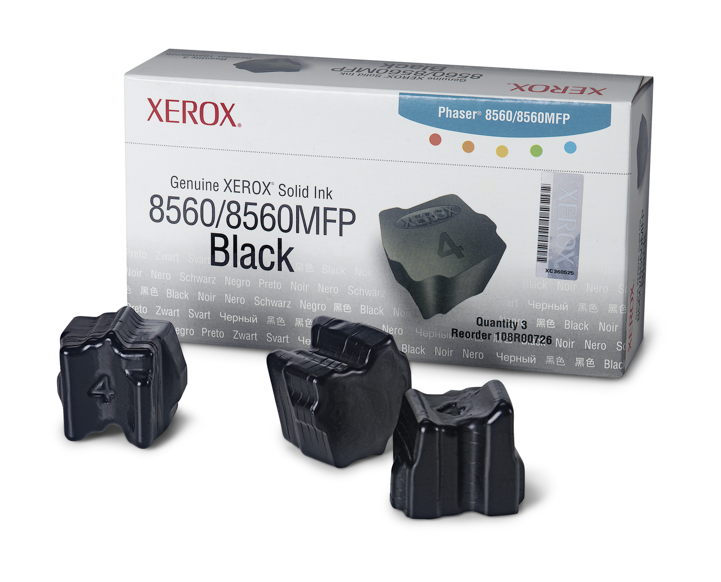 108R00726 - COLORSTIX PHASER 8560 NERO (3N) COLORSTIX NERO PER PHASER 8560 / 8560 MFP (3 COLORSTIX) - Immagine 1