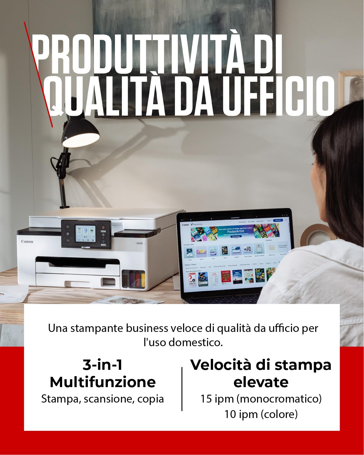 MAXIFY GX1051 EB2 Multifunzione 3 in 1: stampa, copia, scansione, fino al formato A4 - Miniatura 4